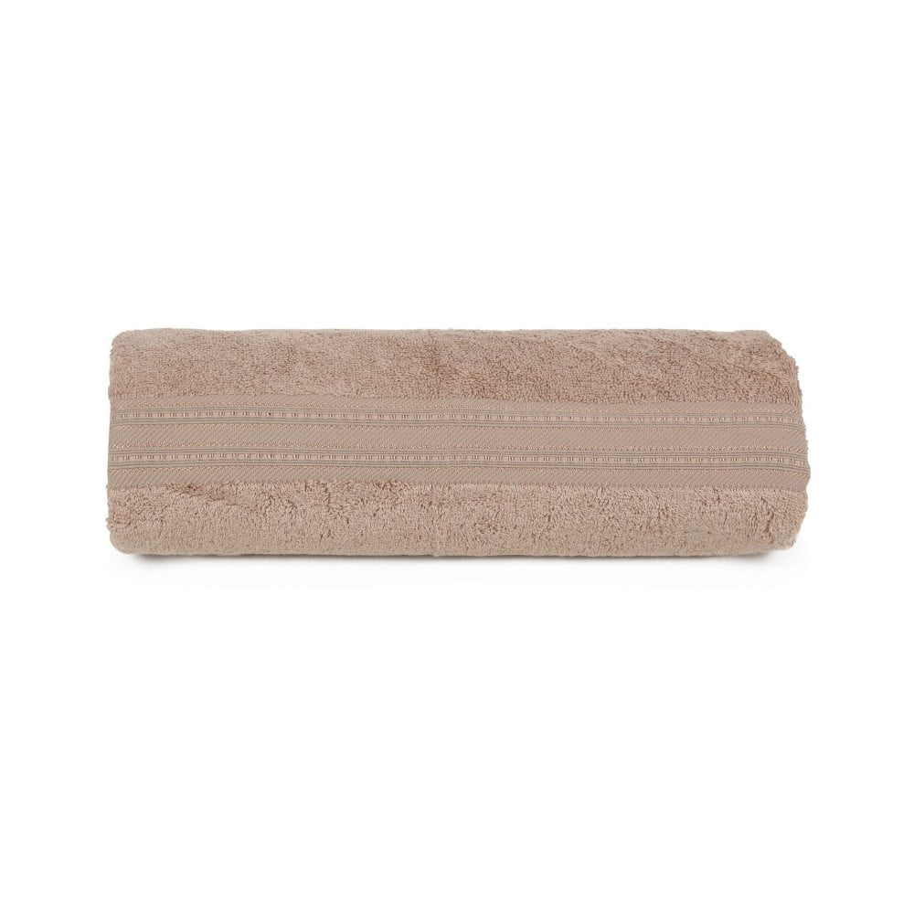 Brązowy ręcznika z bawełny i włókna bambusowego Lavinya, 70x140 cm