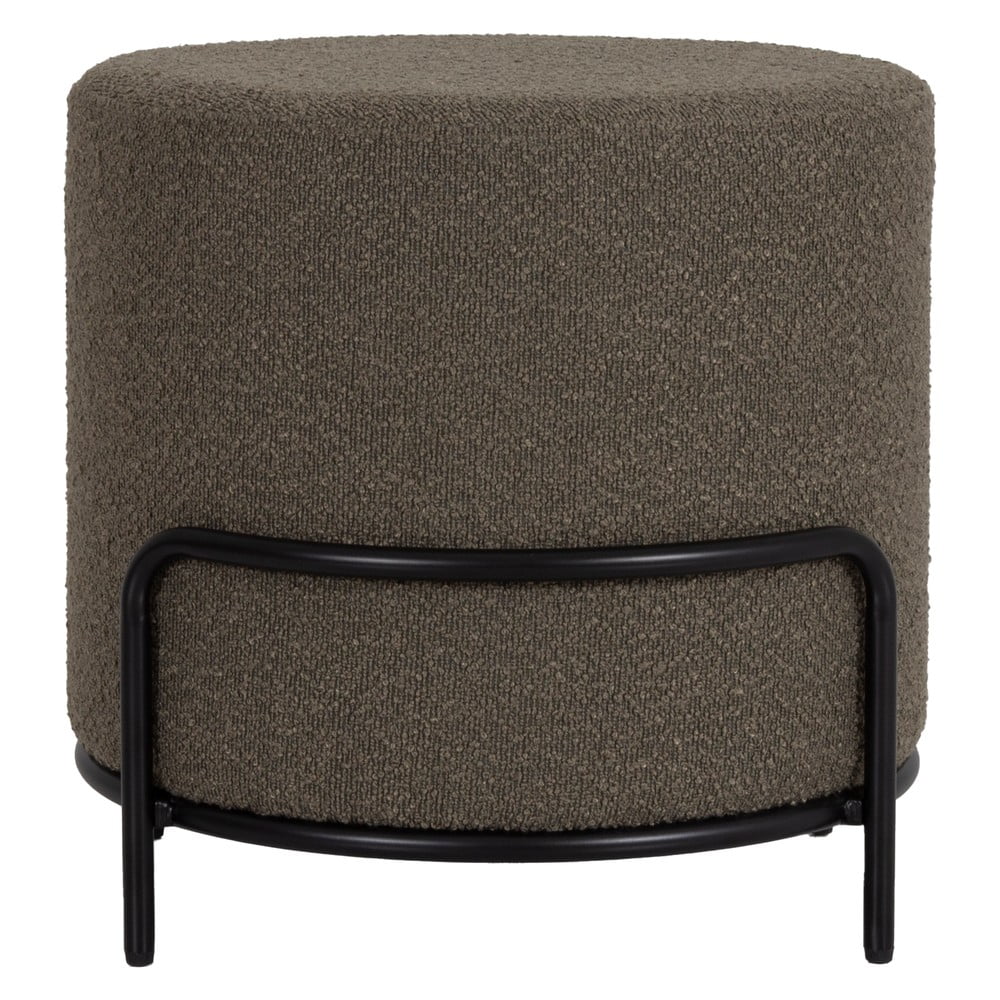 Brązowy taboret z materiału bouclé Bouclé Carl – Tenzo