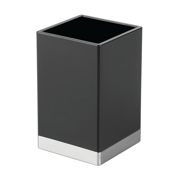 Czarny pojemnik iDesign Clarity, 6x6 cm