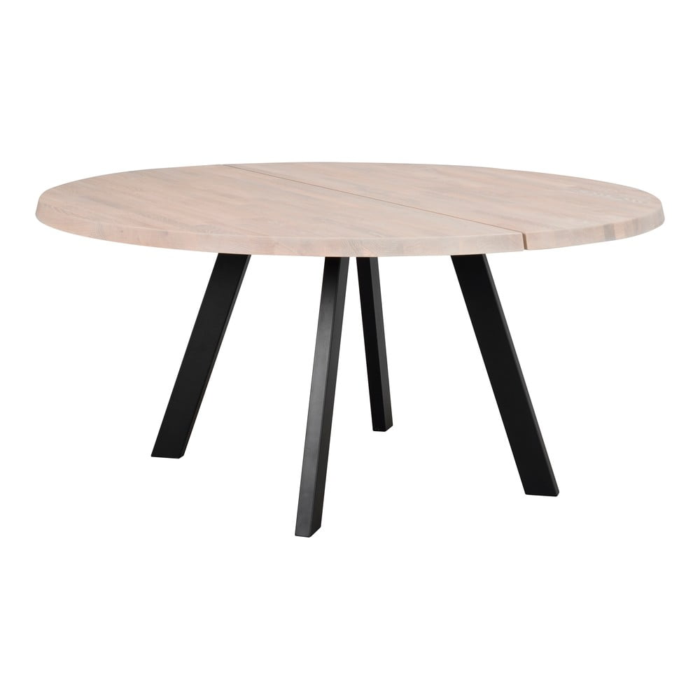 Okrągły stół do jadalni z bielonego drewna dębowego Rowico Freddie, ø 160 cm