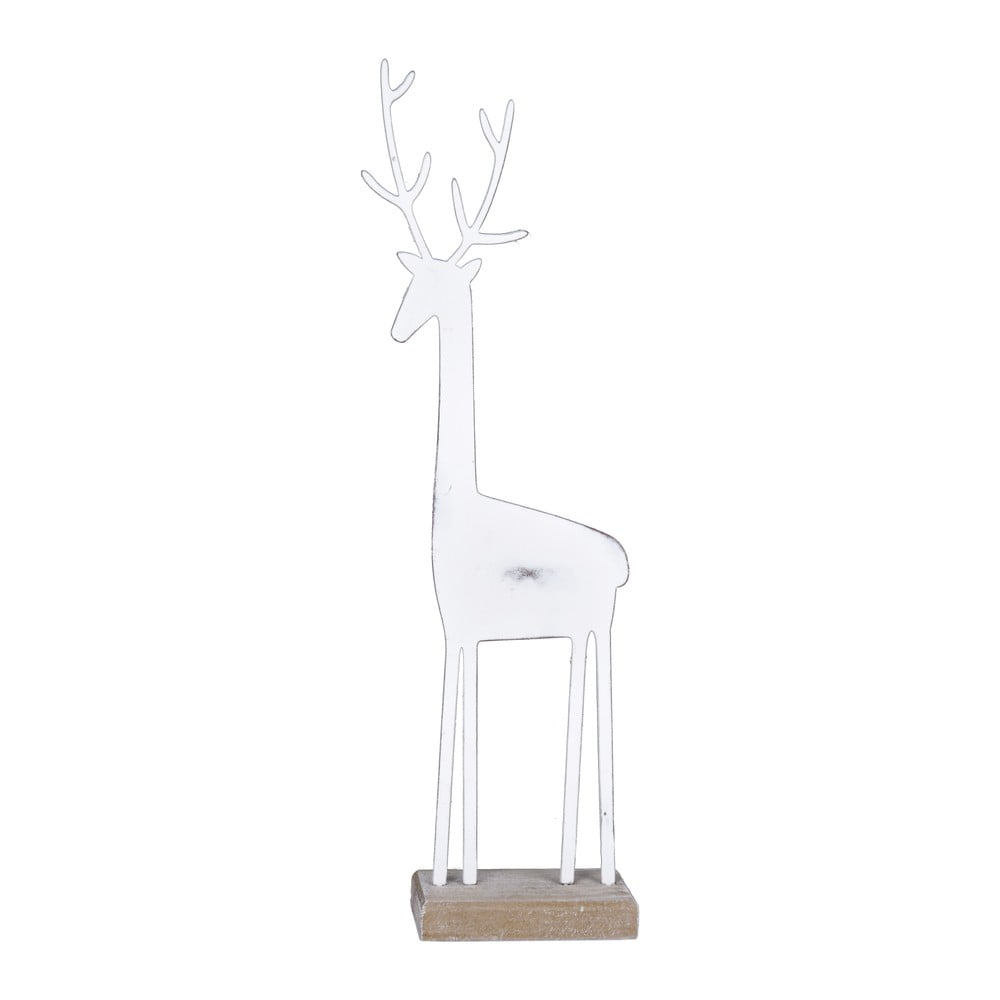 Biała dekoracyjna figurka pokryta patyną Ego Dekor Deer, wys. 25,5 cm