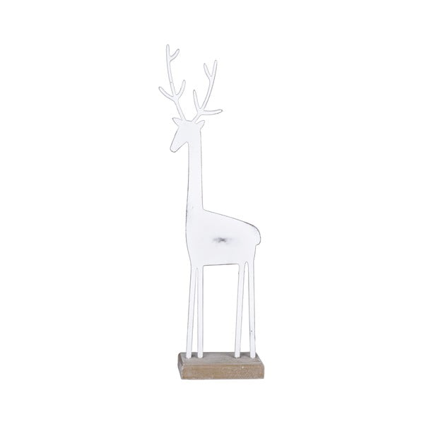 Biała dekoracyjna figurka pokryta patyną Ego Dekor Deer, wys. 25,5 cm