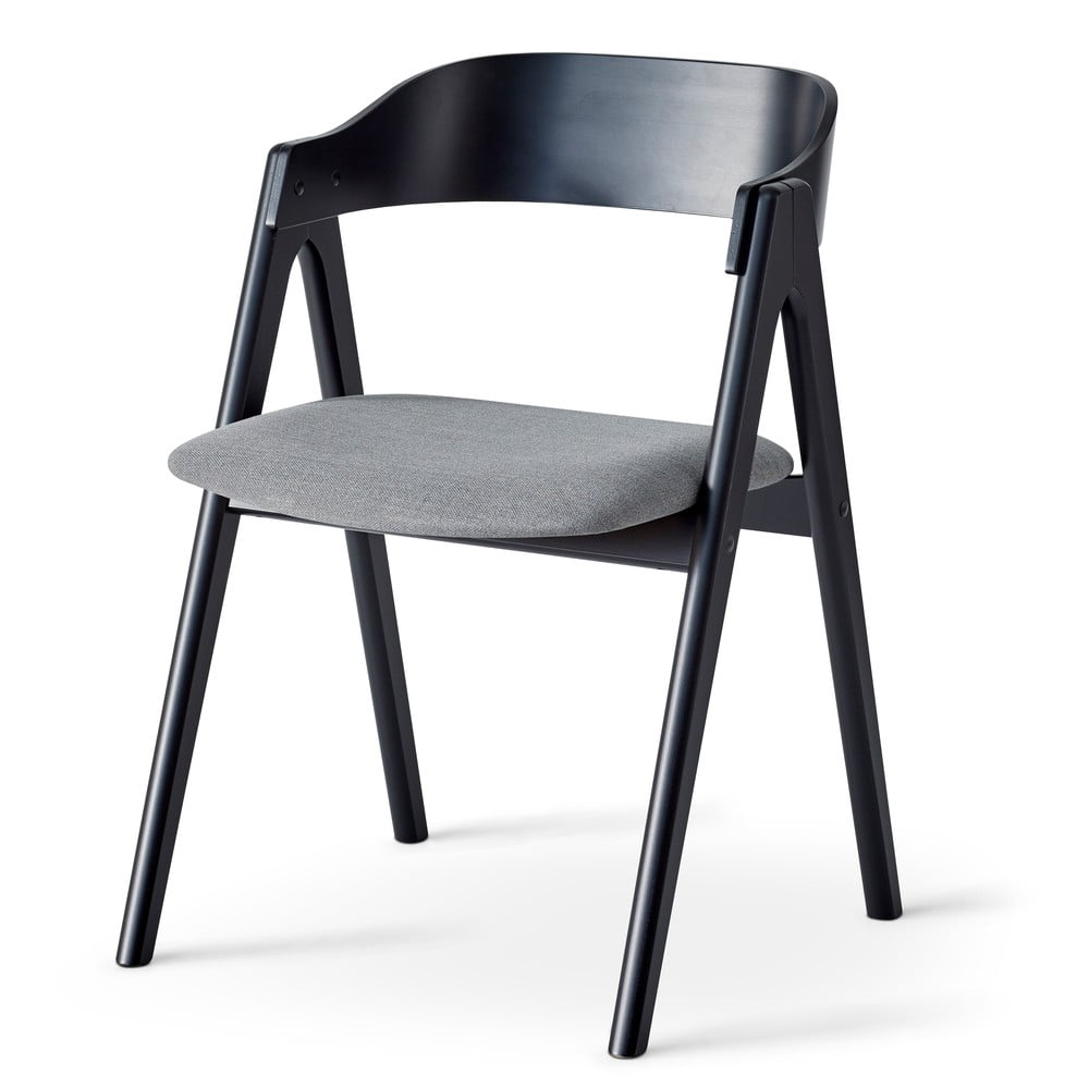 Czarne krzesło z drewna bukowego z szarym siedziskiem Findahl by Hammel Mette