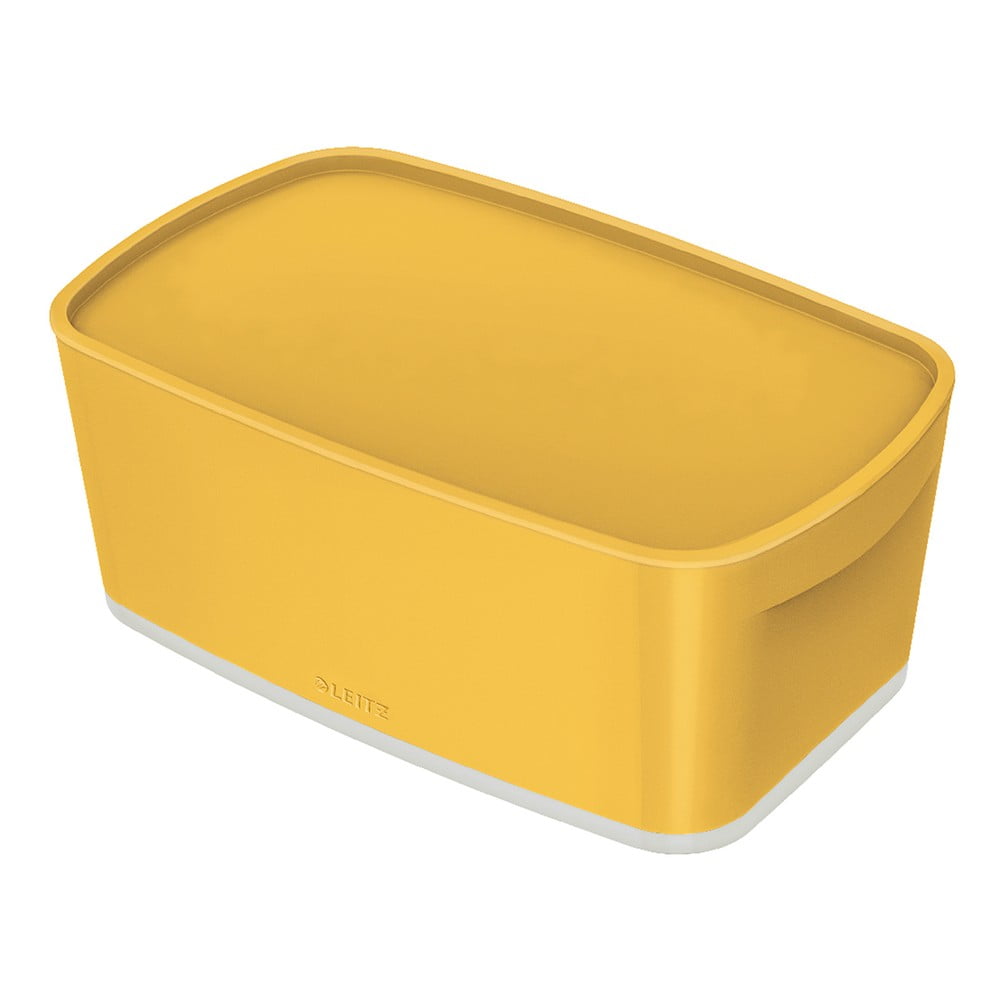 Żółty przenośny pojemnik z pokrywką Leitz Cosy Mailorder, poj. 5 l