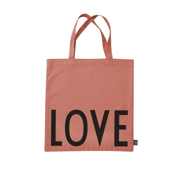 Ciemnoróżowa materiałowa torba Design Letters Love