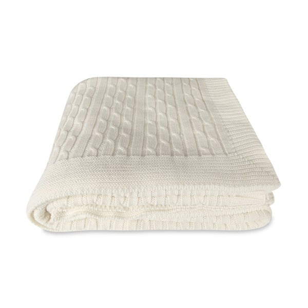 Biały bawełniany koc Homemania Decor Softy, 130x170 cm