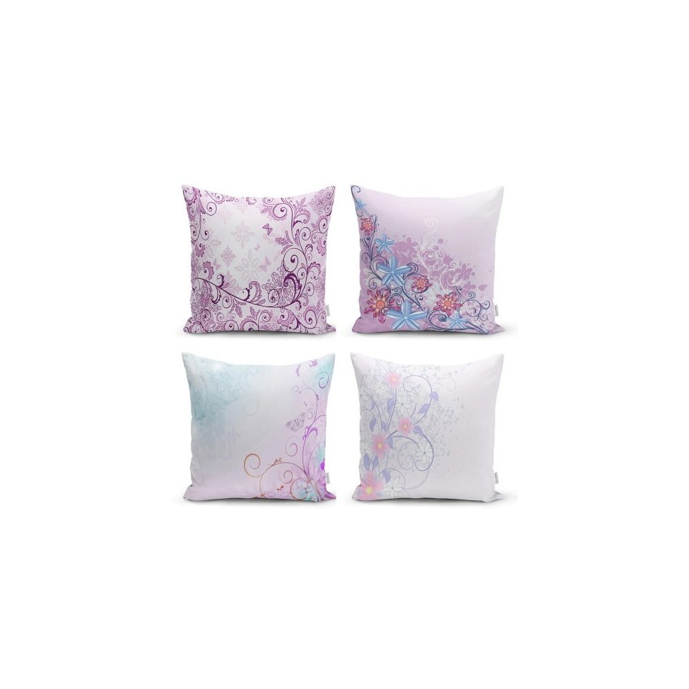 Zestaw 4 dekoracyjnych poszewek na poduszki Minimalist Cushion Covers Soft Pinky, 45x45 cm