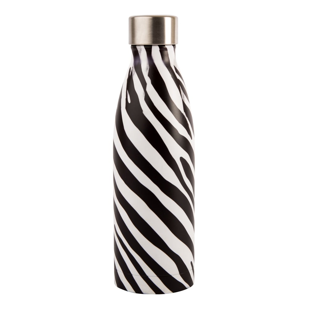 Czarno-biała butelka ze stali nierdzewnej Navigate Zebra, 0,5 l