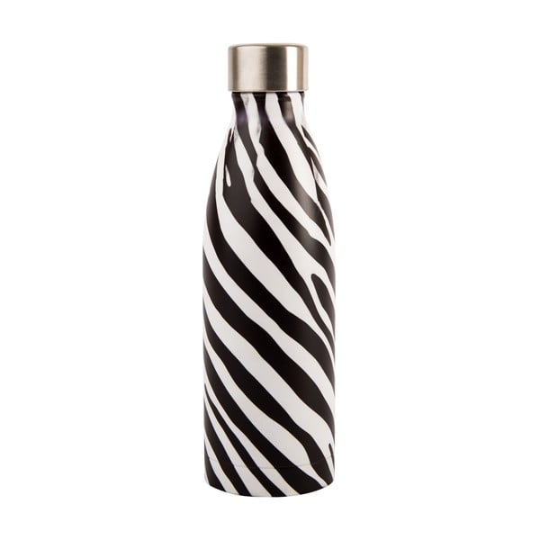 Czarno-biała butelka ze stali nierdzewnej Navigate Zebra, 0,5 l