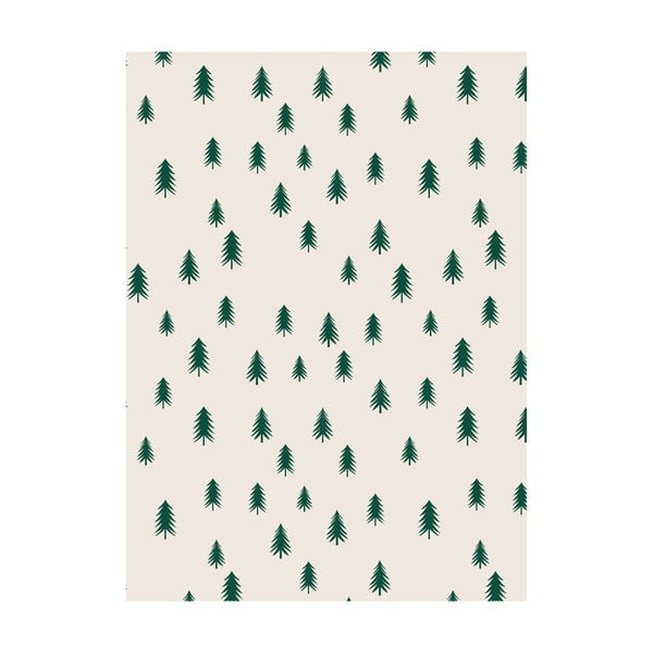 5 arkuszy beżowo-zielonego papieru do pakowania prezentów eleanor stuart No. 5 Christmas Trees, 50x70 cm