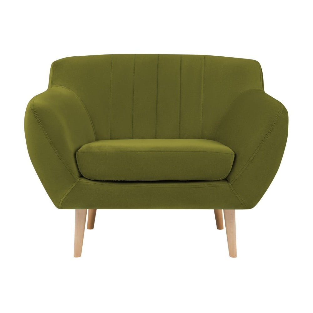 Zielony aksamitny fotel Mazzini Sofas Sardaigne