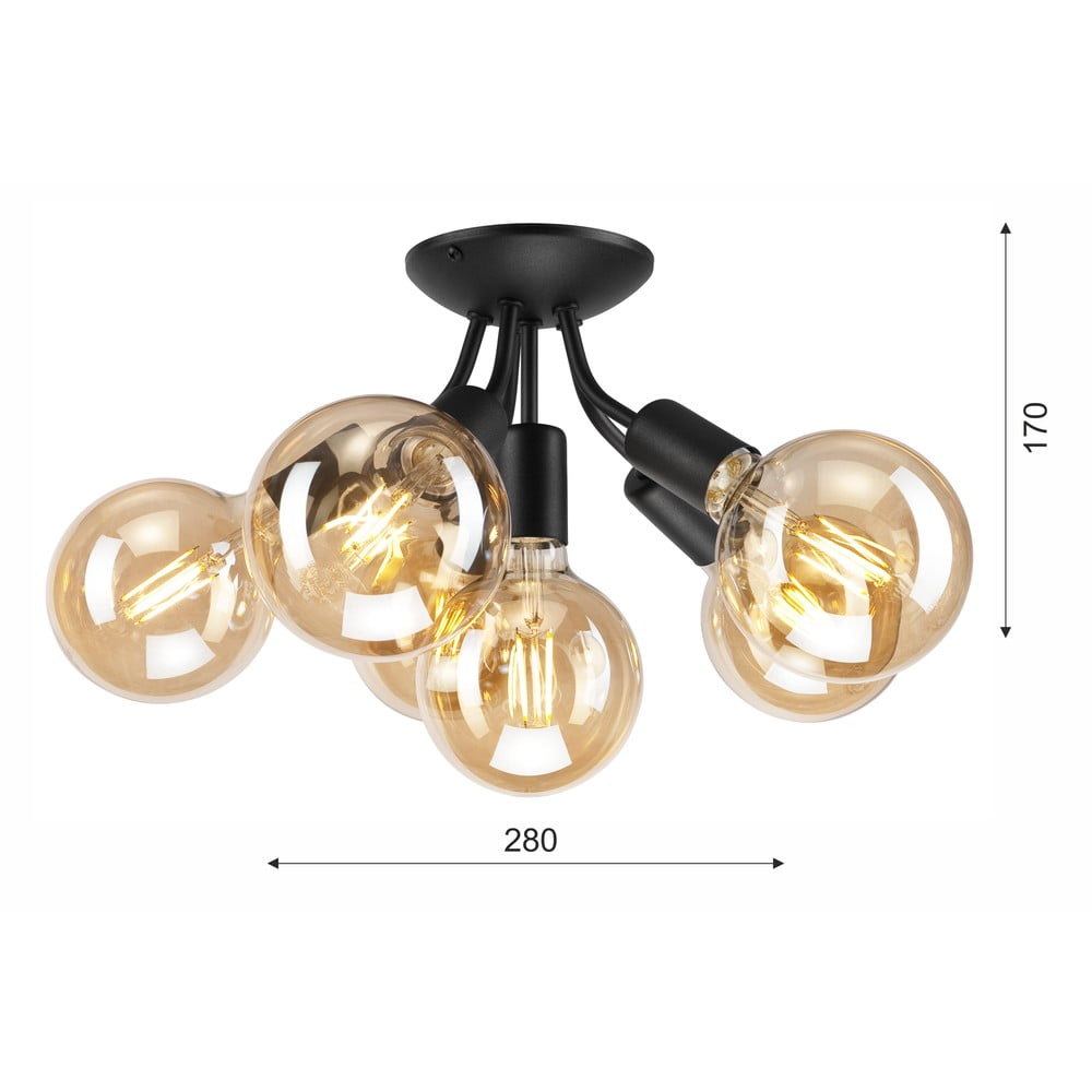 Czarna lampa sufitowa LAMKUR Viggo