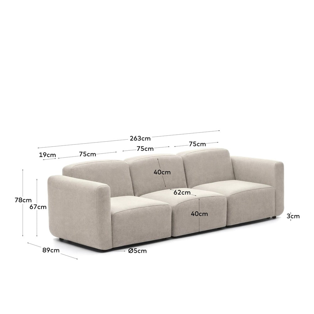 Beżowa sofa 263 cm Neom – Kave Home