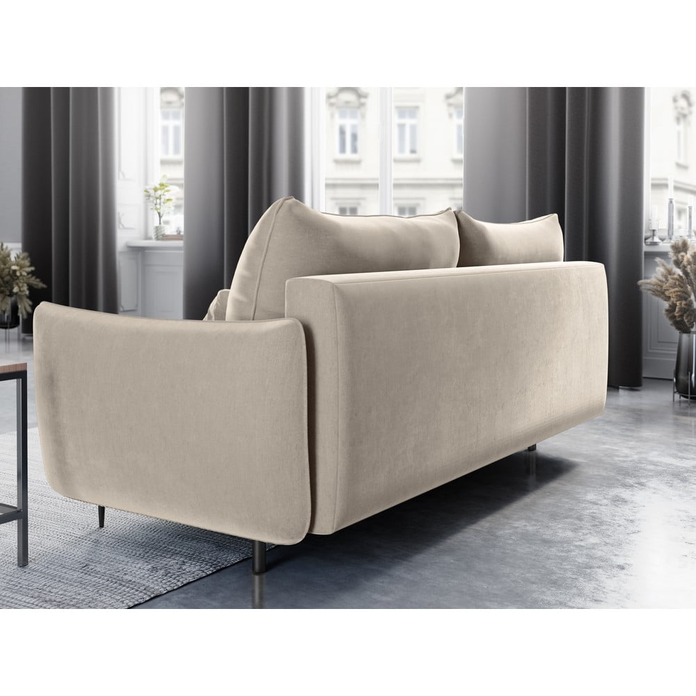 Beżowa sofa rozkładana ze schowkiem Cosmopolitan Design Vermont