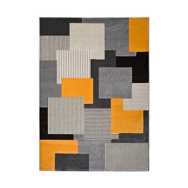 Szaro-pomarańczowy dywan Universal Leo Square, 160x230 cm