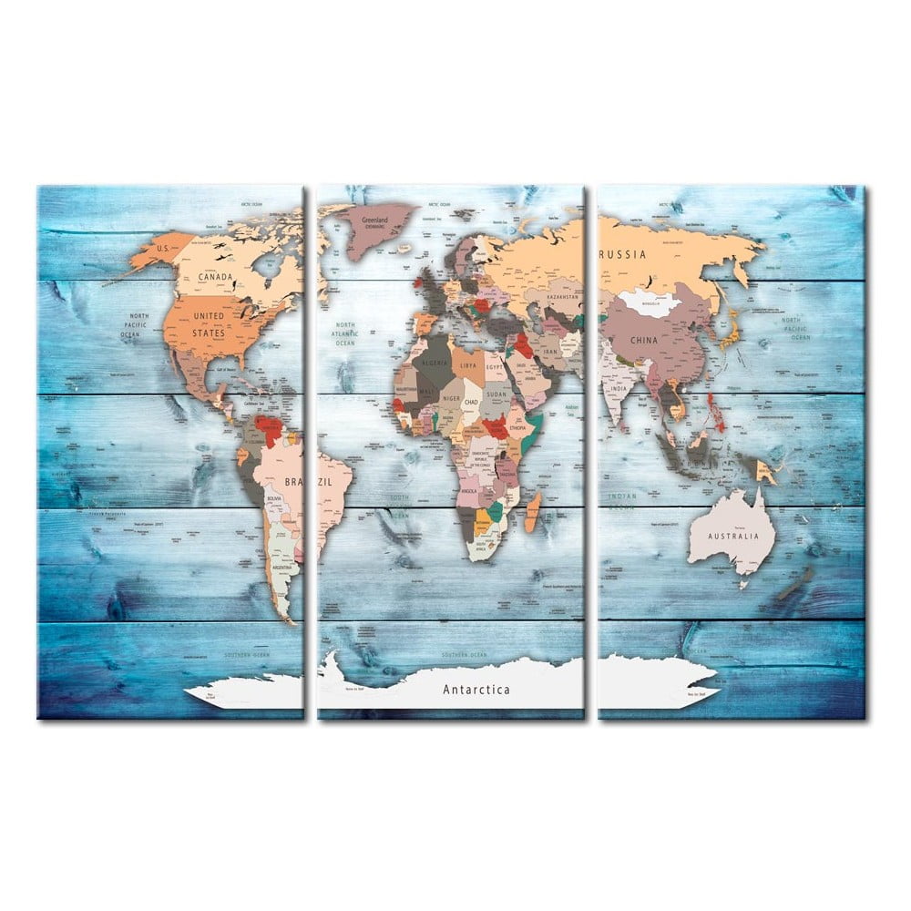 Tablica z mapą świata Bimago Sapphire Travels 120x80 cm
