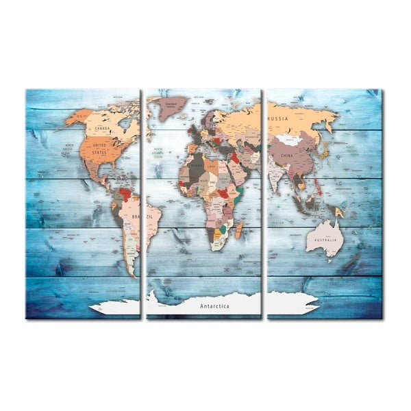 Tablica z mapą świata Bimago Sapphire Travels 120x80 cm