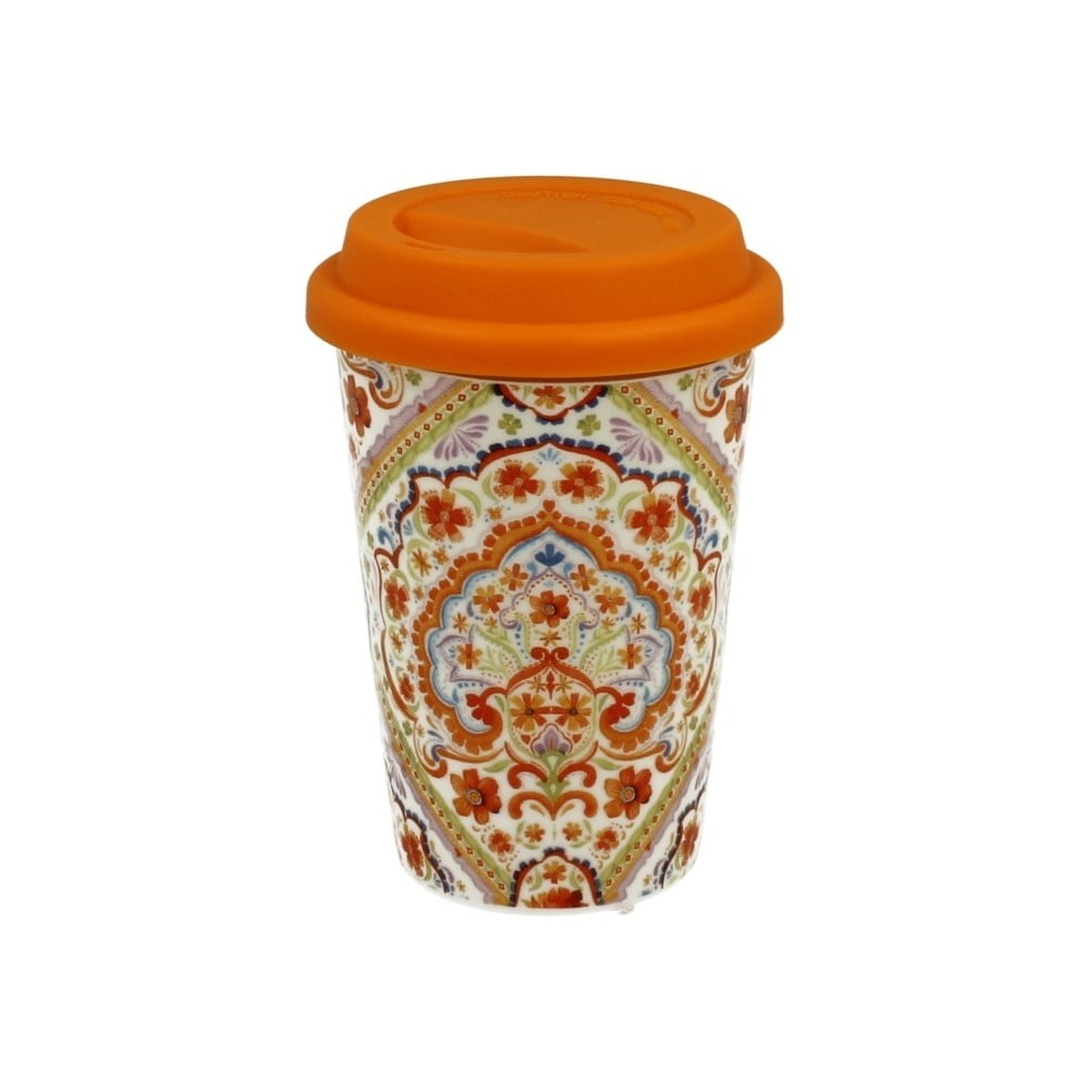 Podróżny kubek porcelanowy z wieczkiem Duo Gift Espania, 380 ml