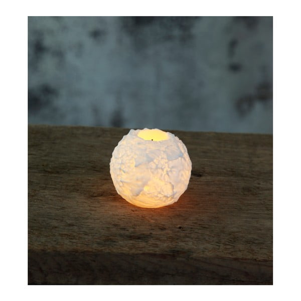Biała woskowa świeca LED Star Trading Snowta, wys. 6,5
