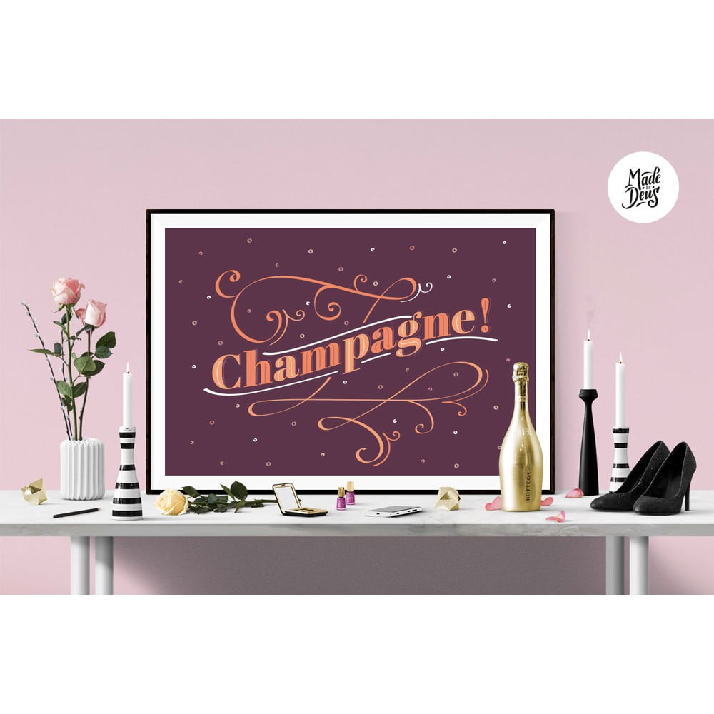 Plakat Champagne! Burgundy, A2
