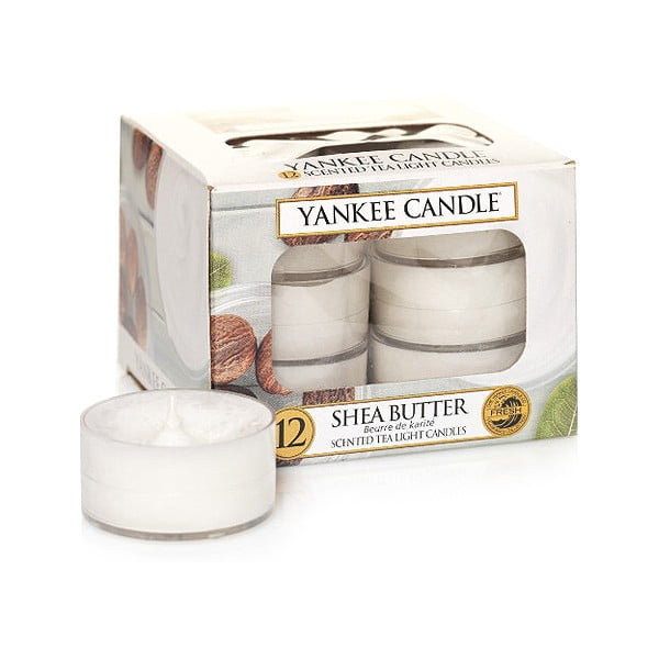 Zestaw 12 świeczek zapachowych Yankee Candle Shea Butter, 4 h