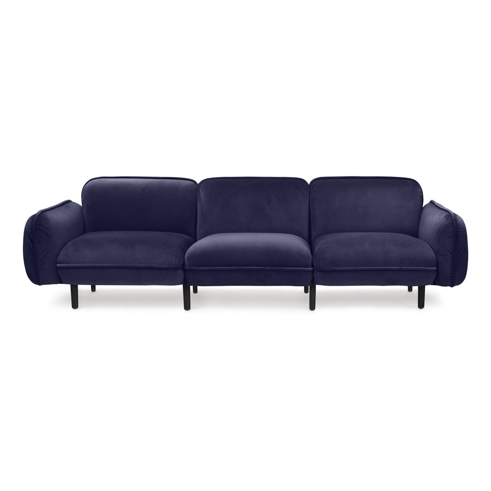 Ciemnoniebieska aksamitna sofa EMKO Bean