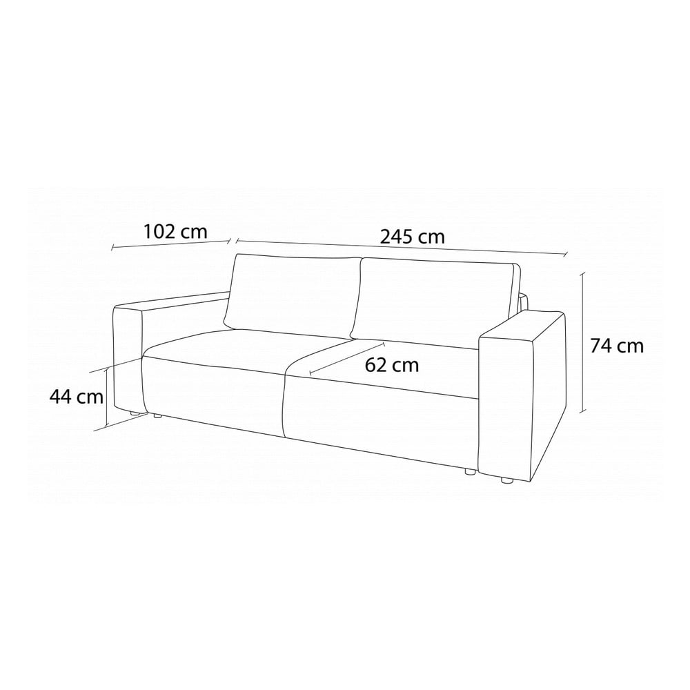 Jasnoniebieska sztruksowa rozkładana sofa 245 cm Nihad – Bobochic Paris