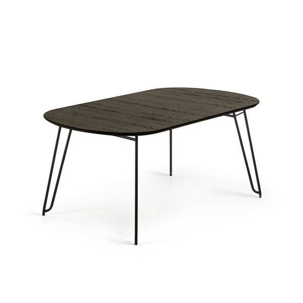 Czarny stół rozkładany Kave Home Norfort, 140 x 90 cm
