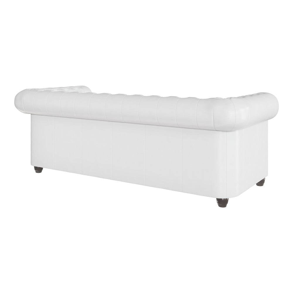 Biała sofa z imitacji skóry 203 cm York – Ropez