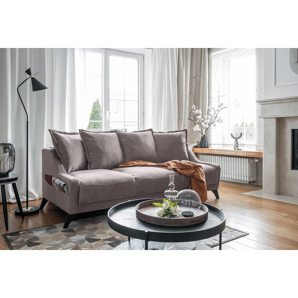 Beżowa aksamitna sofa Miuform Royal Rose