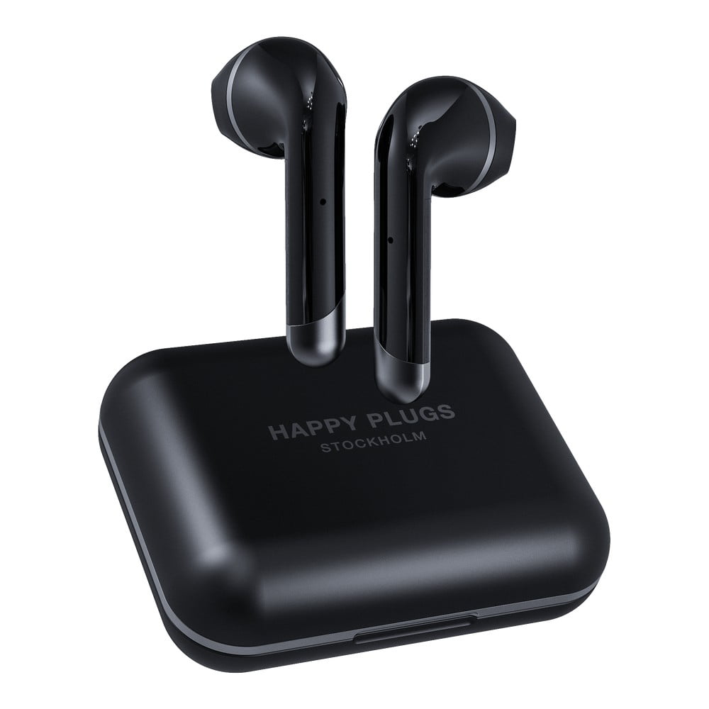Czarne słuchawki bezprzewodowe Happy Plugs Air 1 Plus