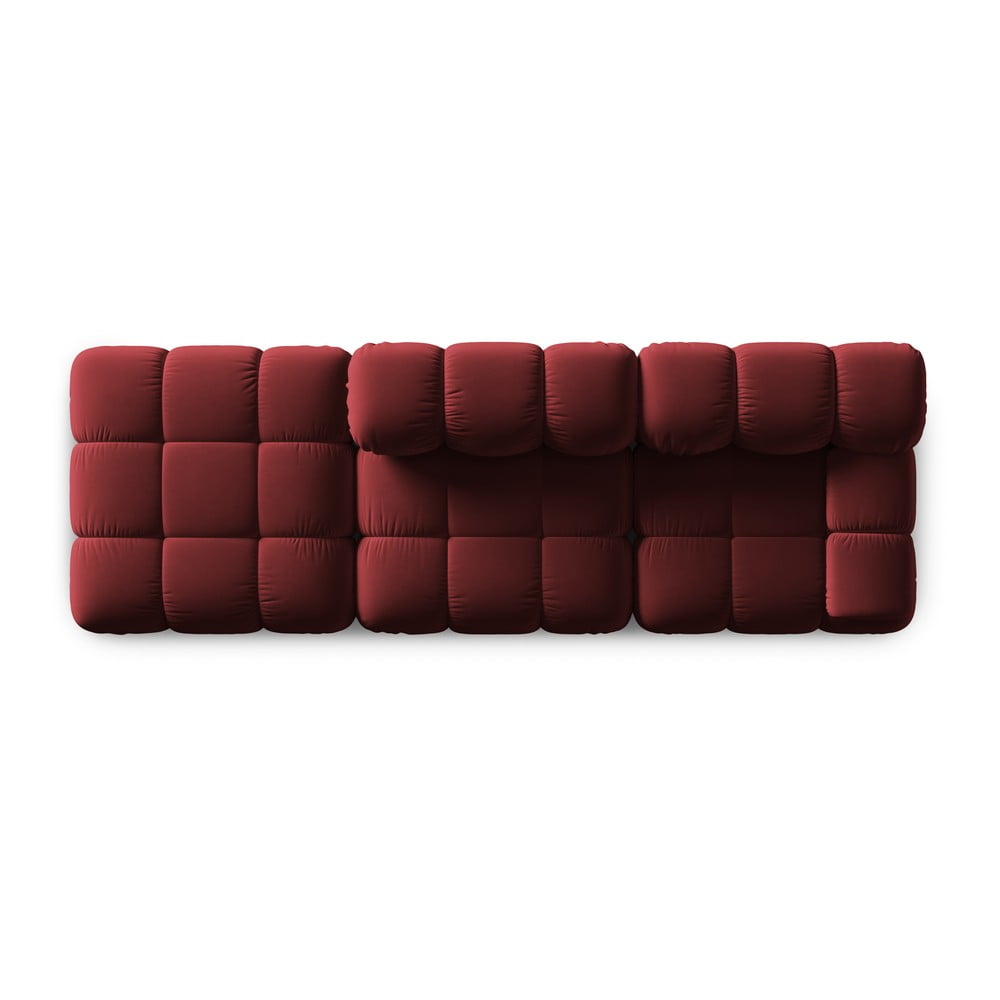 Czerwona aksamitna sofa 282 cm Bellis – Micadoni Home