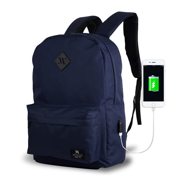 Ciemnoniebieski plecak z portem USB My Valice SPECTA Smart Bag