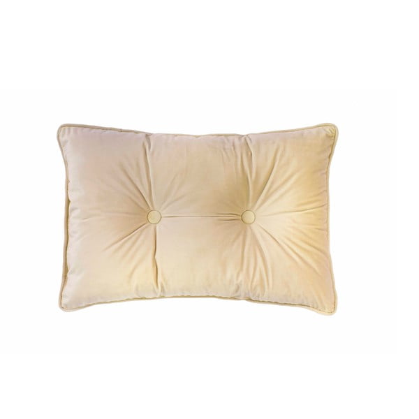 Kremowa poduszka Tiseco Home Studio Velvet Button, 40x60 cm