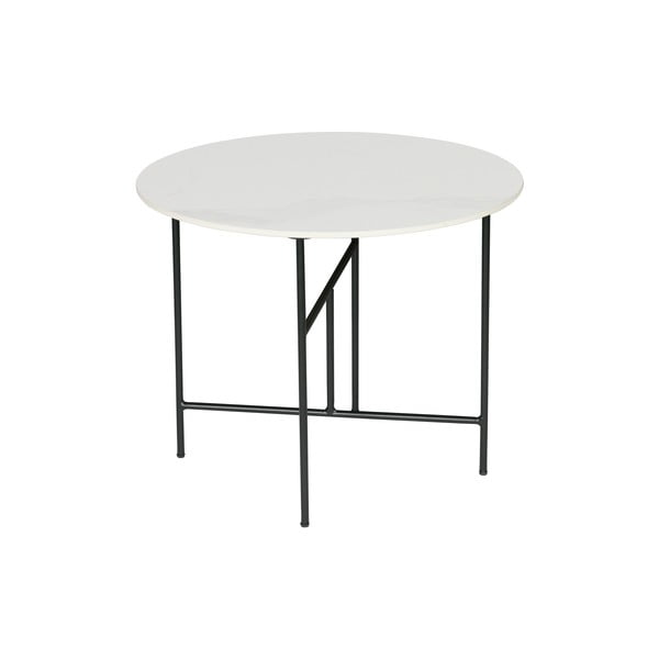 Biały stolik z porcelanowym blatem WOOOD Vida, ⌀ 60 cm