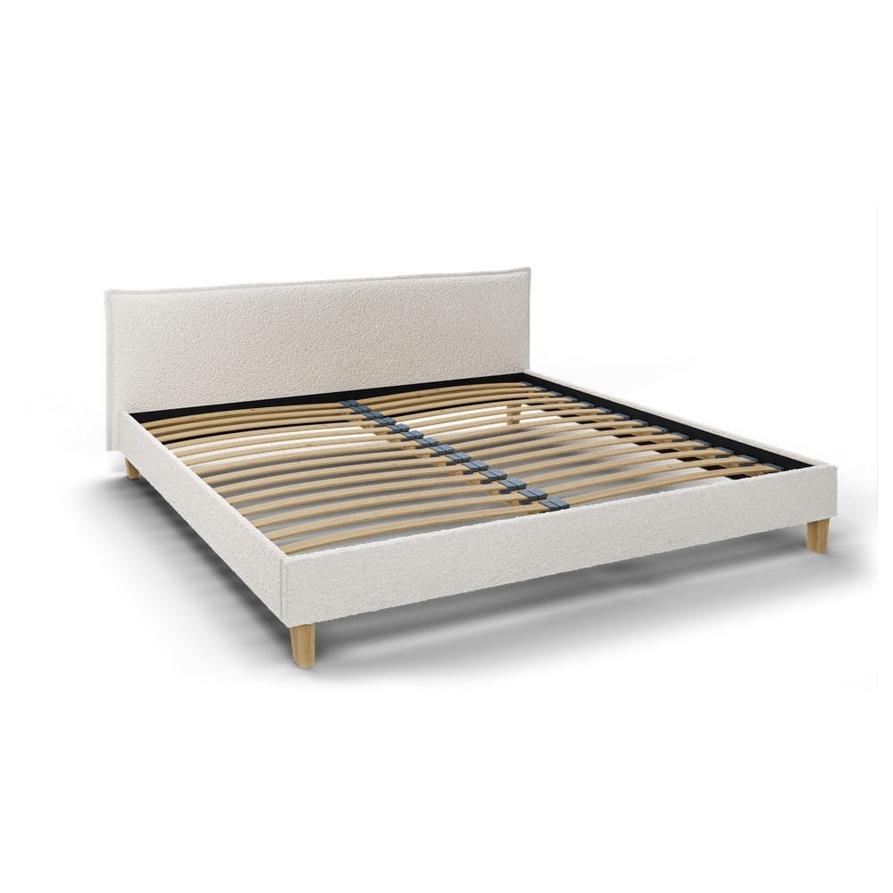 Фото - Каркас для ліжка TINA Kremowe tapicerowane łóżko dwuosobowe ze stelażem 200x200 cm  – Ropez 