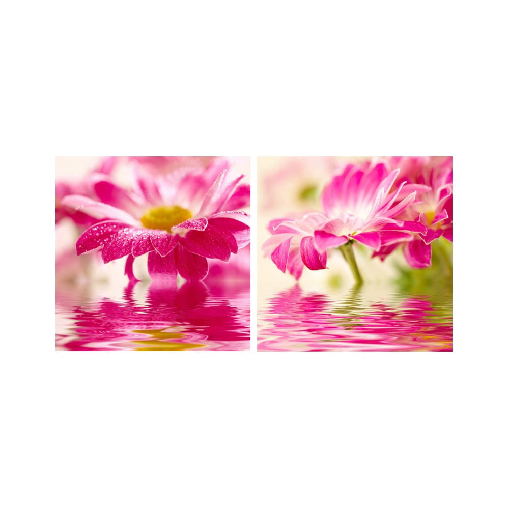Zestaw obrazów na szkle Kwiat, 30x30 cm, 2 szt