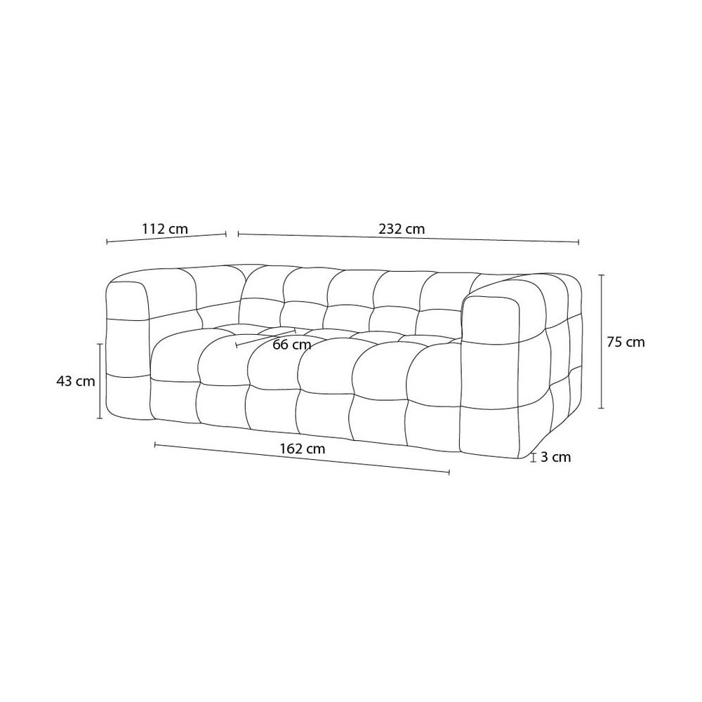 Ciemnoniebieska sofa 232 cm Cloud – Bobochic Paris