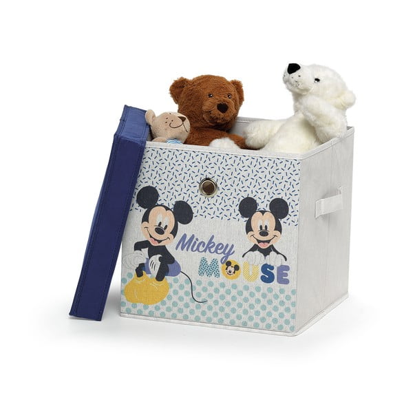 Dziecięcy materiałowy pojemnik z pokrywą Domopak Disney Mickey, 30x30x30 cm