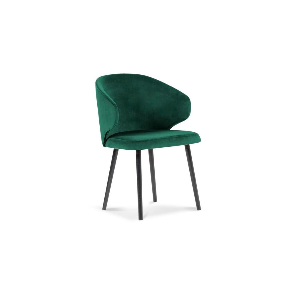 Butelkowozielone krzesło z aksamitnym obiciem Windsor & Co Sofas Nemesis