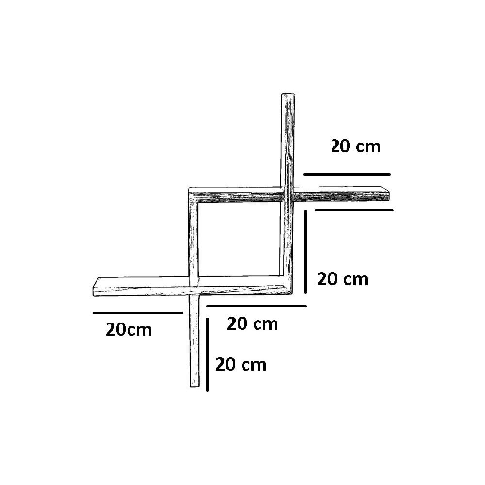 Wielopoziomowa półka z litego drewna jodłowego 60 cm Braid – Kalune Design