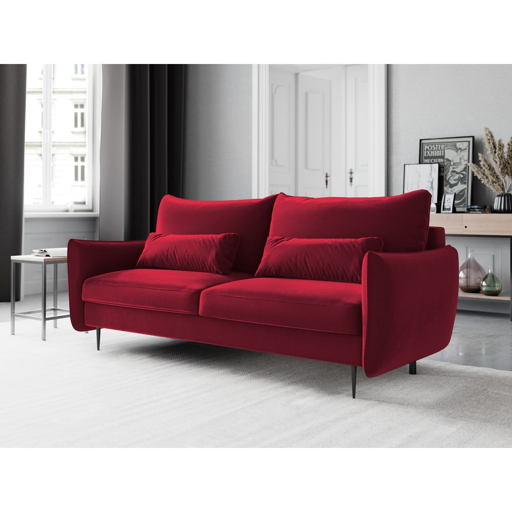 Czerwona sofa rozkładana ze schowkiem Cosmopolitan Design Vermont