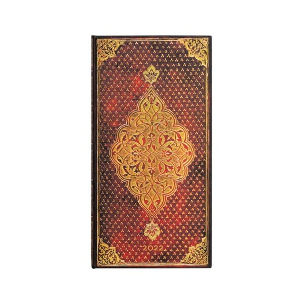 Tygodniowy kalendarz na rok 2022 Paperblanks Golden Trefoil, 9,5x18 cm