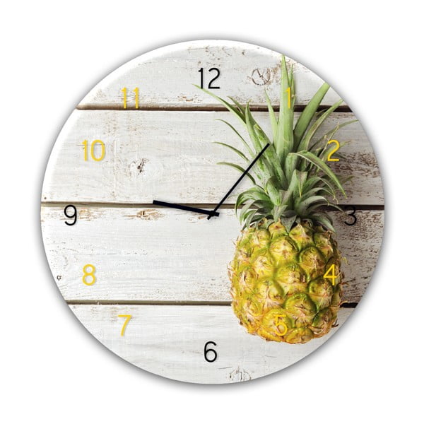 Zegar ścienny Styler Glassclock Pineapple, ⌀ 30 cm