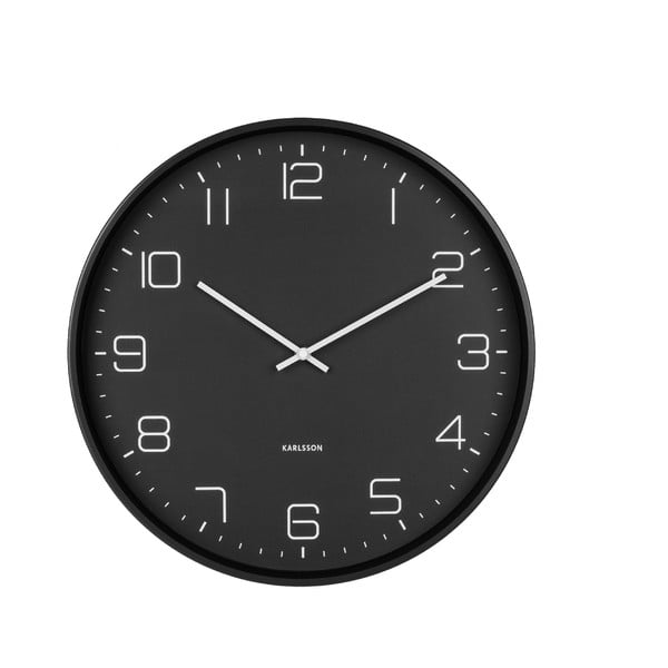 Czarny zegar ścienny Karlsson Lofty, ø 40 cm