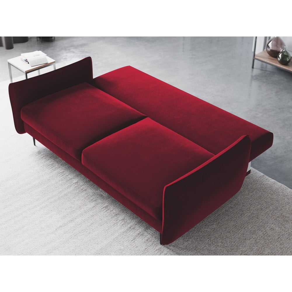 Czerwona sofa rozkładana ze schowkiem Cosmopolitan Design Vermont