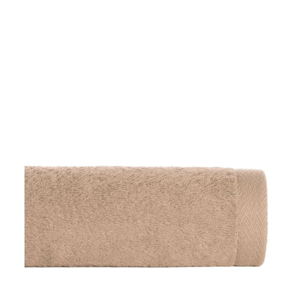Ciemnobeżowy bawełniany ręcznik kąpielowy Boheme Alfa, 70x140 cm