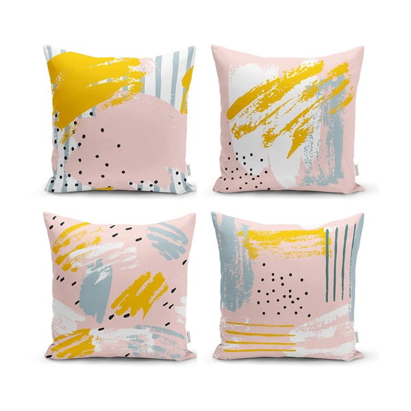 Zestaw 4 dekoracyjnych poszewek na poduszki Minimalist Cushion Covers Pastel Design, 45x45 cm
