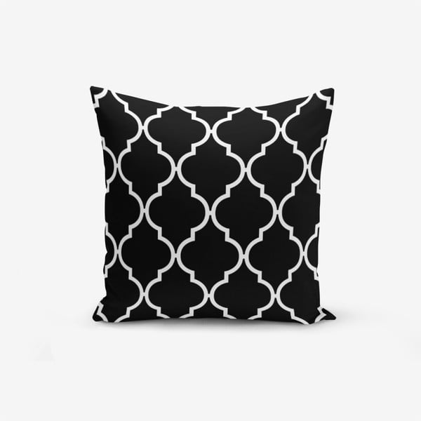 Czarno-biała poszewka na poduszkę z domieszką bawełny Minimalist Cushion Covers Ogea, 45x45 cm