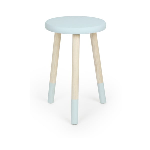 Niebieski drewniany stołek Little Nice Things Calcetines